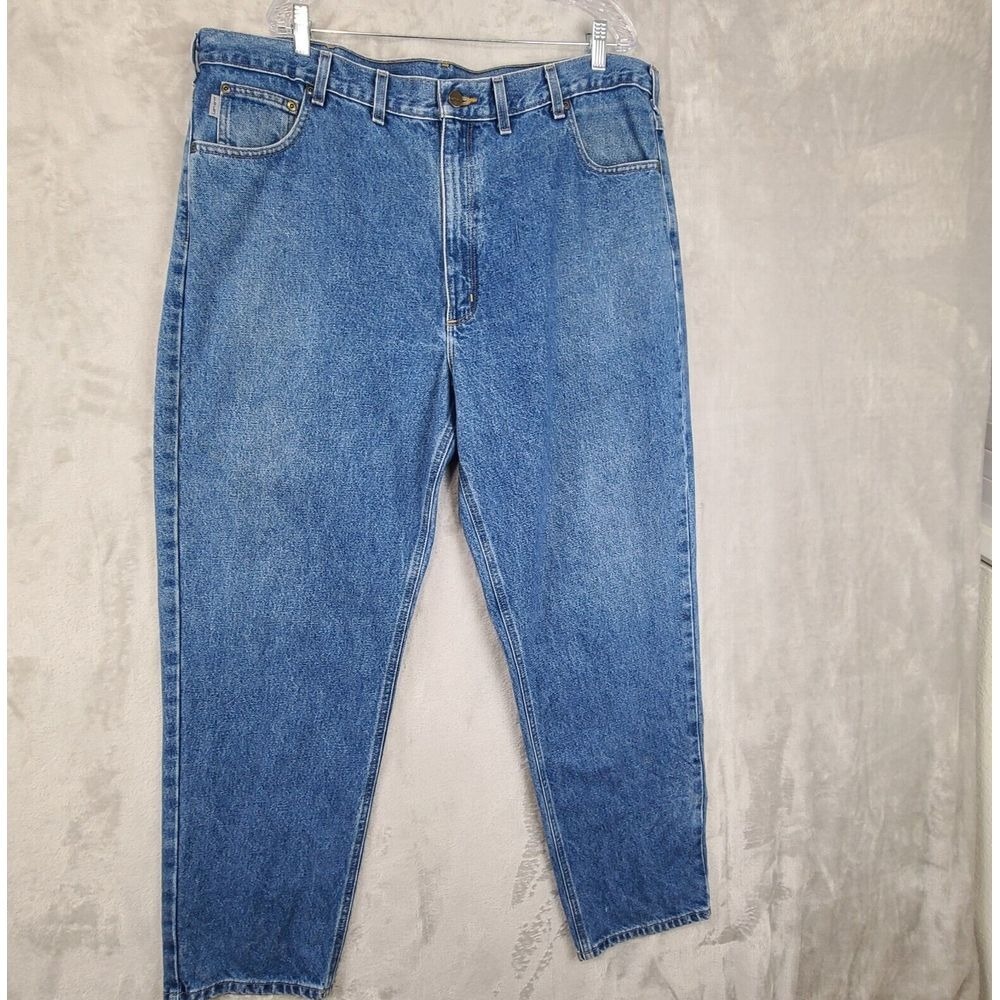 Carhartt‎ Relaxed Fit Jeans Mens Blue Denim Pants Workwear Size 44x32